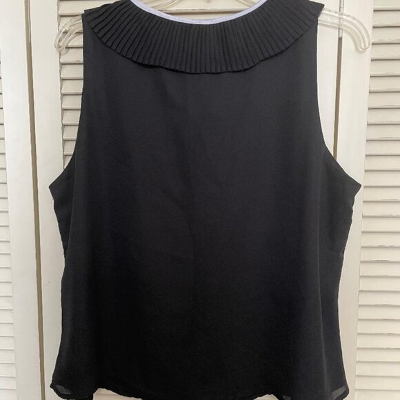 Toby & Olive Sleeveless Blouse Top Women’s XL Fully Lined Pleated Collar - Picture 11 of 12